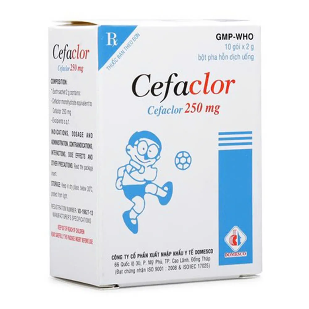 Cafaclor 250mg DMC (H/10g) – Cephalosporin thế hệ 2 điều trị nhiễm khuẩn hiệu quả